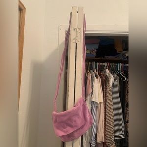 Pink suede bag